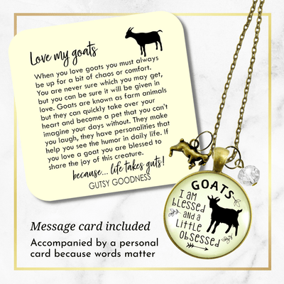 Gutsy Goodness Goat Necklace I Am Blessed Little Obsessed Farm Animal Jewelry Goat Charm Gift - Gutsy Goodness Handmade Jewelry;Goat Necklace I Am Blessed Little Obsessed Farm Animal Jewelry Goat Charm Gift - Gutsy Goodness Handmade Jewelry Gifts
