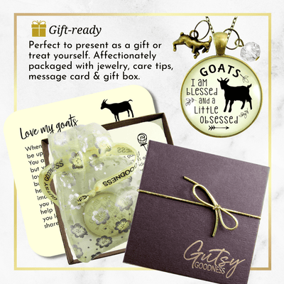 Gutsy Goodness Goat Necklace I Am Blessed Little Obsessed Farm Animal Jewelry Goat Charm Gift - Gutsy Goodness Handmade Jewelry;Goat Necklace I Am Blessed Little Obsessed Farm Animal Jewelry Goat Charm Gift - Gutsy Goodness Handmade Jewelry Gifts
