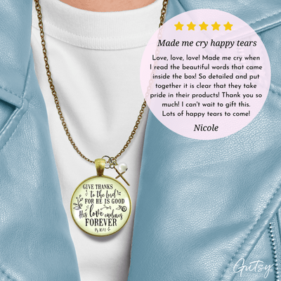 Give Thanks Necklace He is Good Faith Jewelry For Women - Gutsy Goodness
