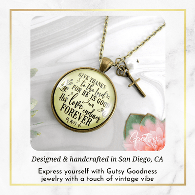 Give Thanks Necklace He is Good Faith Jewelry For Women - Gutsy Goodness
