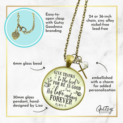Give Thanks Necklace He is Good Faith Jewelry For Women - Gutsy Goodness