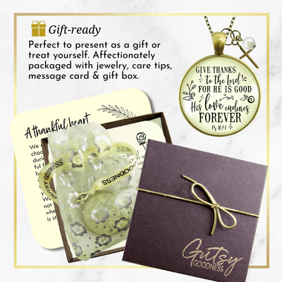 Give Thanks Necklace He is Good Faith Jewelry For Women - Gutsy Goodness