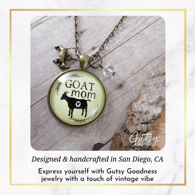 Goat Mom Necklace Baby Farm Animal Jewelry for Mama Charm Gift - Gutsy Goodness