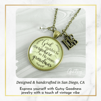 Gutsy Goodness Blessed Grandma Necklace God Couldn't Be Everywhere Christian Jewelry - Gutsy Goodness Handmade Jewelry;Blessed Grandma Necklace God Couldn't Be Everywhere Christian Jewelry - Gutsy Goodness Handmade Jewelry Gifts