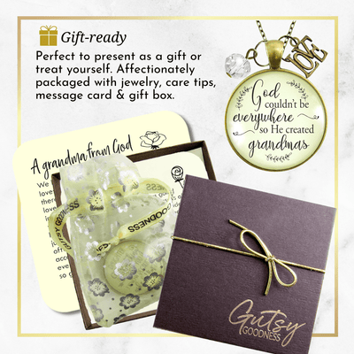 Gutsy Goodness Blessed Grandma Necklace God Couldn't Be Everywhere Christian Jewelry - Gutsy Goodness Handmade Jewelry;Blessed Grandma Necklace God Couldn't Be Everywhere Christian Jewelry - Gutsy Goodness Handmade Jewelry Gifts