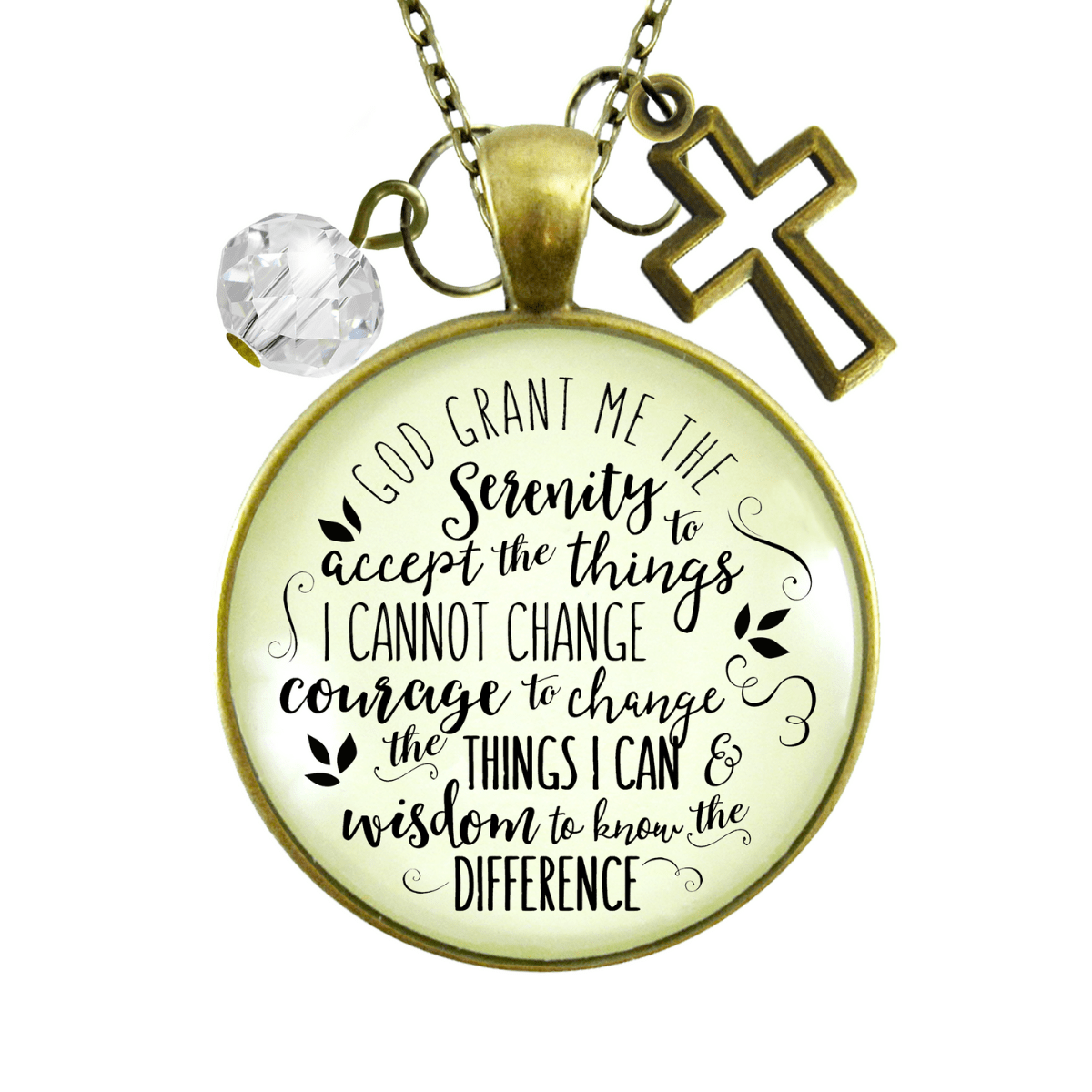 Gutsy Goodness Serenity Prayer God Grant Me Strength Necklace Womens Faith Charm - Gutsy Goodness Handmade Jewelry;Serenity Prayer God Grant Me Strength Necklace Womens Faith Charm - Gutsy Goodness Handmade Jewelry Gifts