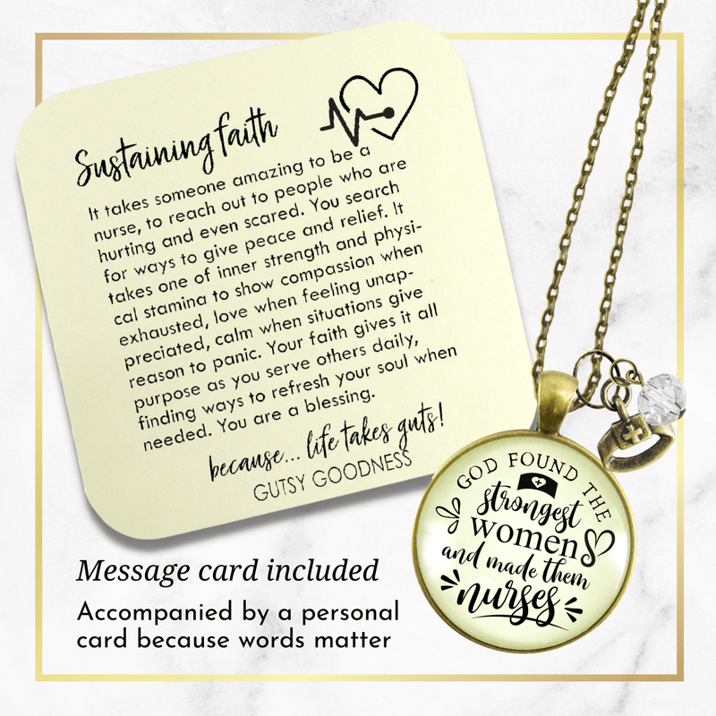 Gutsy Goodness Nursing Necklace God Found Strongest Women Nurses Faith Inspired Gift - Gutsy Goodness Handmade Jewelry;Nursing Necklace God Found Strongest Women Nurses Faith Inspired Gift - Gutsy Goodness Handmade Jewelry Gifts