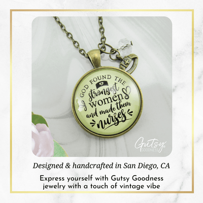 Gutsy Goodness Nursing Necklace God Found Strongest Women Nurses Faith Inspired Gift - Gutsy Goodness Handmade Jewelry;Nursing Necklace God Found Strongest Women Nurses Faith Inspired Gift - Gutsy Goodness Handmade Jewelry Gifts