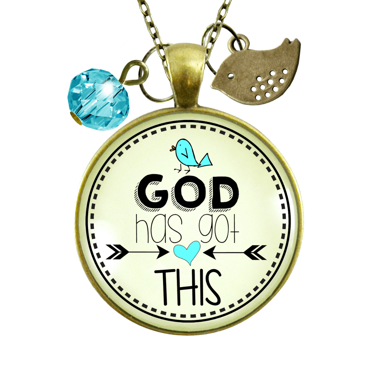 Gutsy Goodness He Has Got This Faith Inspired Jewelry Vintage Style Pendant Bird Charm - Gutsy Goodness Handmade Jewelry;He Has Got This Faith Inspired Jewelry Vintage Style Pendant Bird Charm - Gutsy Goodness Handmade Jewelry Gifts