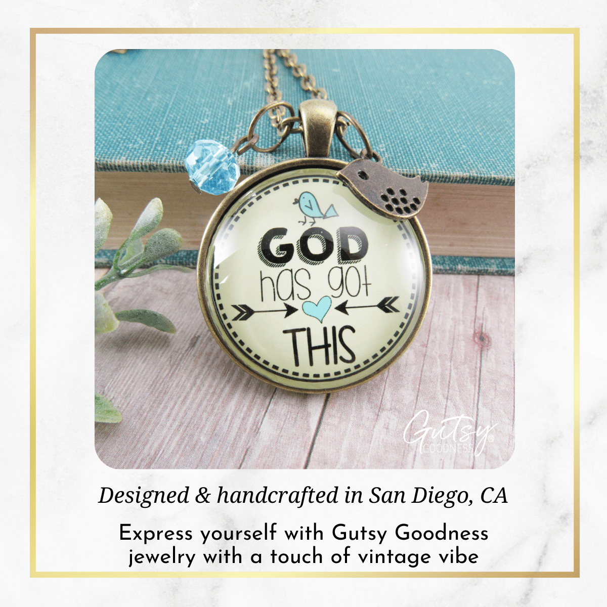 Gutsy Goodness He Has Got This Faith Inspired Jewelry Vintage Style Pendant Bird Charm - Gutsy Goodness Handmade Jewelry;He Has Got This Faith Inspired Jewelry Vintage Style Pendant Bird Charm - Gutsy Goodness Handmade Jewelry Gifts