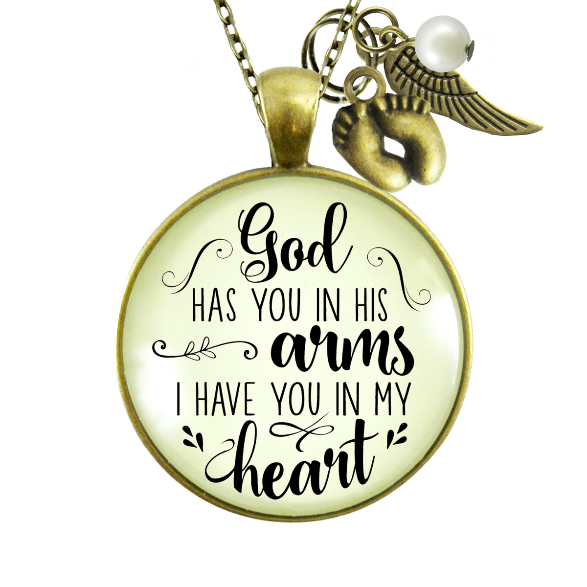 Gutsy Goodness Baby Loss Memorial Necklace For Mom God Has You Arms Miscarriage Jewelry Gift - Gutsy Goodness;Baby Loss Memorial Necklace For Mom God Has You Arms Miscarriage Jewelry Gift - Gutsy Goodness Handmade Jewelry Gifts