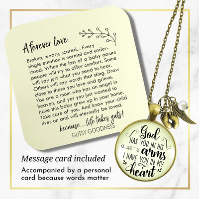 Gutsy Goodness Baby Loss Memorial Necklace For Mom God Has You Arms Miscarriage Jewelry Gift - Gutsy Goodness;Baby Loss Memorial Necklace For Mom God Has You Arms Miscarriage Jewelry Gift - Gutsy Goodness Handmade Jewelry Gifts