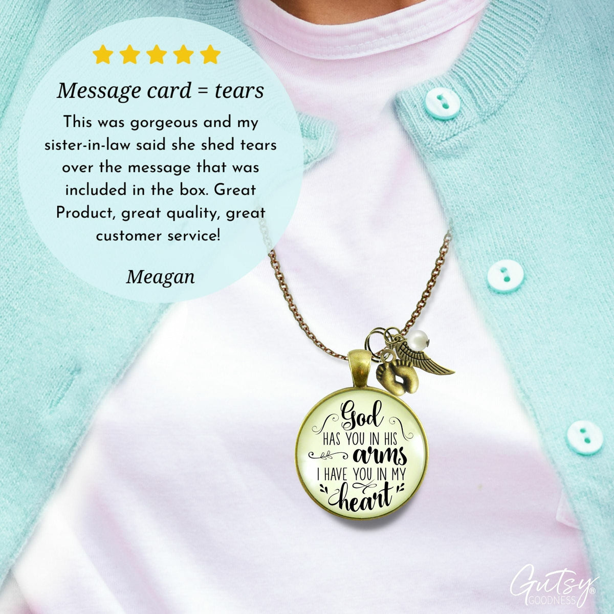 Gutsy Goodness Baby Loss Memorial Necklace For Mom God Has You Arms Miscarriage Jewelry Gift - Gutsy Goodness;Baby Loss Memorial Necklace For Mom God Has You Arms Miscarriage Jewelry Gift - Gutsy Goodness Handmade Jewelry Gifts