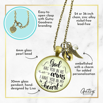 Gutsy Goodness Baby Loss Memorial Necklace For Mom God Has You Arms Miscarriage Jewelry Gift - Gutsy Goodness;Baby Loss Memorial Necklace For Mom God Has You Arms Miscarriage Jewelry Gift - Gutsy Goodness Handmade Jewelry Gifts