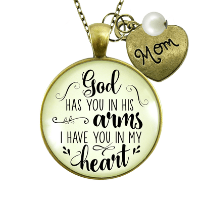 Gutsy Goodness Mom Memorial Necklace God Has You In His Arms Mother Heart Charm Remembrance Gift - Gutsy Goodness;Mom Memorial Necklace God Has You In His Arms Mother Heart Charm Remembrance Gift - Gutsy Goodness Handmade Jewelry Gifts