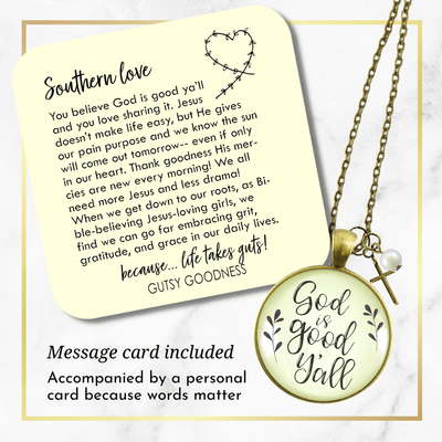 Gutsy Goodness God is Good Y'all Country Necklace Faith Jewelry Cross Charm - Gutsy Goodness Handmade Jewelry;God Is Good Y'all Country Necklace Faith Jewelry Cross Charm - Gutsy Goodness Handmade Jewelry Gifts
