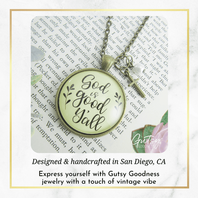 Gutsy Goodness God is Good Y'all Country Necklace Faith Jewelry Cross Charm - Gutsy Goodness Handmade Jewelry;God Is Good Y'all Country Necklace Faith Jewelry Cross Charm - Gutsy Goodness Handmade Jewelry Gifts
