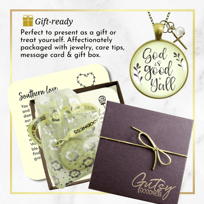 Gutsy Goodness God is Good Y'all Country Necklace Faith Jewelry Cross Charm - Gutsy Goodness Handmade Jewelry;God Is Good Y'all Country Necklace Faith Jewelry Cross Charm - Gutsy Goodness Handmade Jewelry Gifts