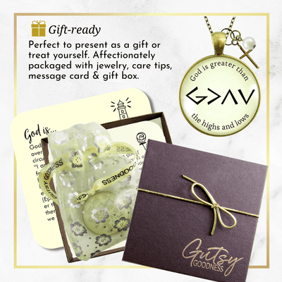 Gutsy Goodness God is Greater Than Highs Lows Christian Necklace Jewelry Cross Charm - Gutsy Goodness Handmade Jewelry;God Is Greater Than Highs Lows Christian Necklace Jewelry Cross Charm - Gutsy Goodness Handmade Jewelry Gifts