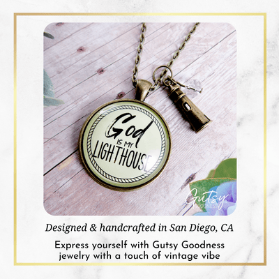Gutsy Goodness God is My Lighthouse Necklace Faith Nautical Womens Christian Jewelry - Gutsy Goodness;God Is My Lighthouse Necklace Faith Nautical Womens Christian Jewelry - Gutsy Goodness Handmade Jewelry Gifts