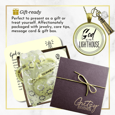 Gutsy Goodness God is My Lighthouse Necklace Faith Nautical Womens Christian Jewelry - Gutsy Goodness;God Is My Lighthouse Necklace Faith Nautical Womens Christian Jewelry - Gutsy Goodness Handmade Jewelry Gifts