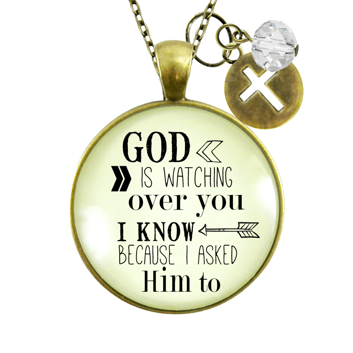 Faith Necklace He is Watching Over You Vintage Charm Jewelry