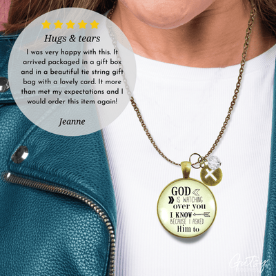 Gutsy Goodness Faith Necklace He is Watching Over You Vintage Charm Jewelry - Gutsy Goodness;Faith Necklace He Is Watching Over You Vintage Charm Jewelry - Gutsy Goodness Handmade Jewelry Gifts