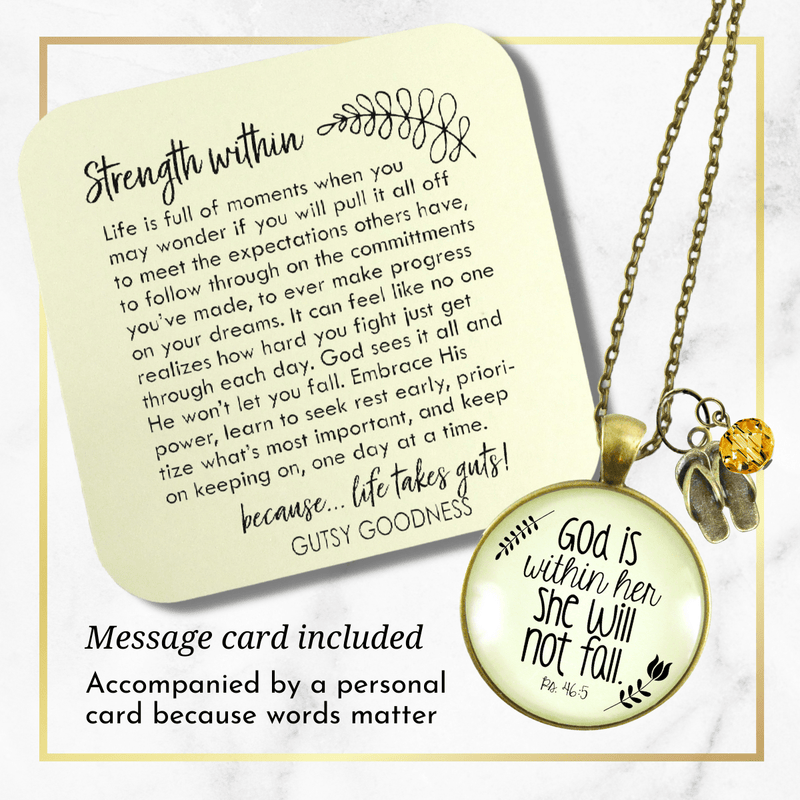 Gutsy Goodness God is Within Her Necklace Faith Psalm Trendy Jewelry Flip Flop Charm - Gutsy Goodness Handmade Jewelry;God Is Within Her Necklace Faith Psalm Trendy Jewelry Flip Flop Charm - Gutsy Goodness Handmade Jewelry Gifts