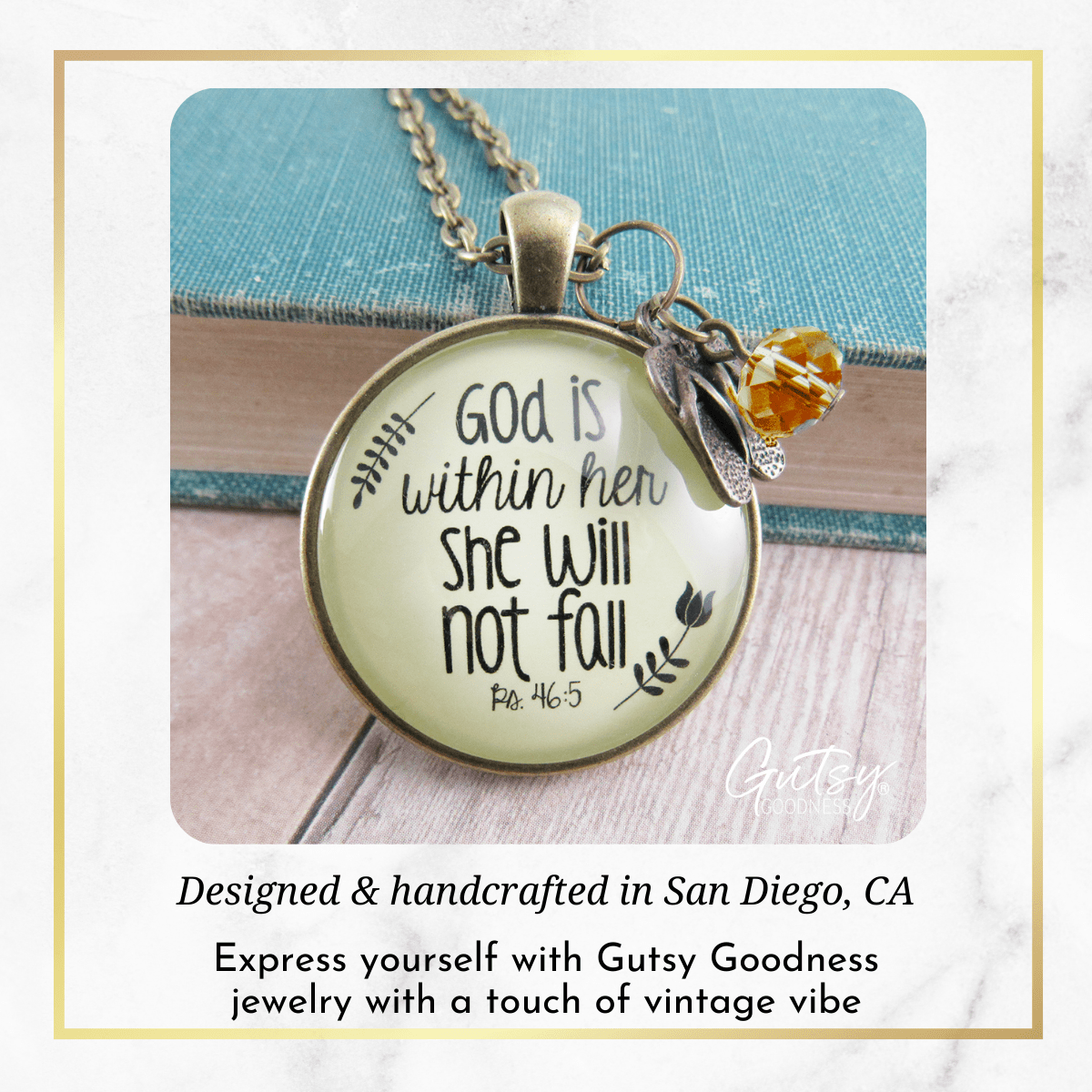 Gutsy Goodness God is Within Her Necklace Faith Psalm Trendy Jewelry Flip Flop Charm - Gutsy Goodness Handmade Jewelry;God Is Within Her Necklace Faith Psalm Trendy Jewelry Flip Flop Charm - Gutsy Goodness Handmade Jewelry Gifts