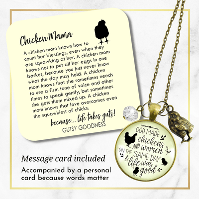 Gutsy Goodness Chicken Necklace Funny God Made Chickens and Women It Was Good - Gutsy Goodness Handmade Jewelry;Chicken Necklace Funny God Made Chickens And Women It Was Good - Gutsy Goodness Handmade Jewelry Gifts