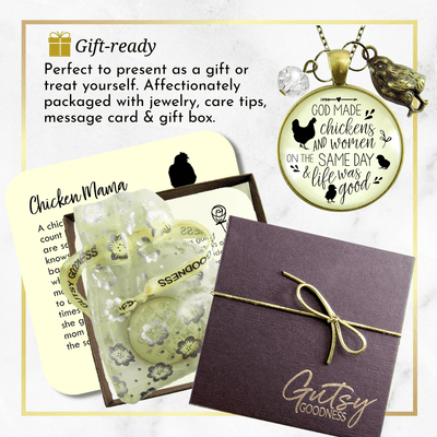 Gutsy Goodness Chicken Necklace Funny God Made Chickens and Women It Was Good - Gutsy Goodness Handmade Jewelry;Chicken Necklace Funny God Made Chickens And Women It Was Good - Gutsy Goodness Handmade Jewelry Gifts