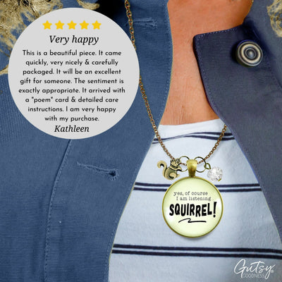 Gutsy Goodness Squirrel Necklace ADHD Funny Listening Focus Jewelry Animal Charm - Gutsy Goodness Handmade Jewelry;Squirrel Necklace Adhd Funny Listening Focus Jewelry Animal Charm - Gutsy Goodness Handmade Jewelry Gifts
