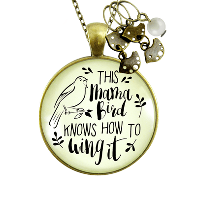 Mama Bird Necklace 4 Kids Wings It Baby Bird Charm Gift Mom Jewelry - Gutsy Goodness;Mama Bird Necklace 4 Kids Wings It Baby Bird Charm Gift Mom Jewelry - Gutsy Goodness Handmade Jewelry Gifts
