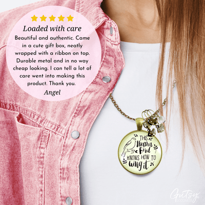 Mama Bird Necklace 4 Kids Wings It Baby Bird Charm Gift Mom Jewelry - Gutsy Goodness;Mama Bird Necklace 4 Kids Wings It Baby Bird Charm Gift Mom Jewelry - Gutsy Goodness Handmade Jewelry Gifts