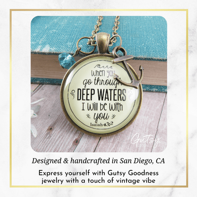 Anchor Necklace Deep Waters Faith Inspired Life Verse Womens Jewelry Gift - Gutsy Goodness