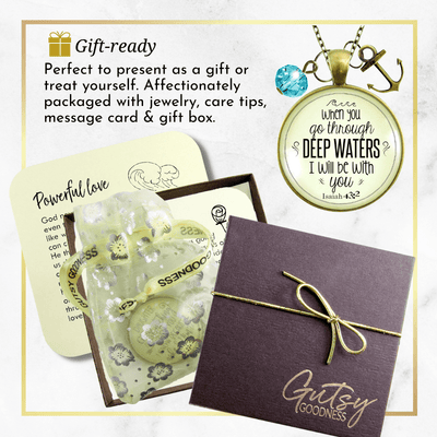 Anchor Necklace Deep Waters Faith Inspired Life Verse Womens Jewelry Gift - Gutsy Goodness