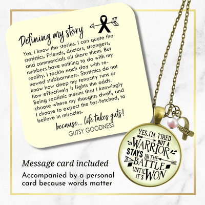 Gutsy Goodness Breast Cancer Necklace Yes I Am Tired But A Warrior Gift Survivor Pink Charm - Gutsy Goodness Handmade Jewelry;Breast Cancer Necklace Yes I Am Tired But A Warrior Gift Survivor Pink Charm - Gutsy Goodness Handmade Jewelry Gifts