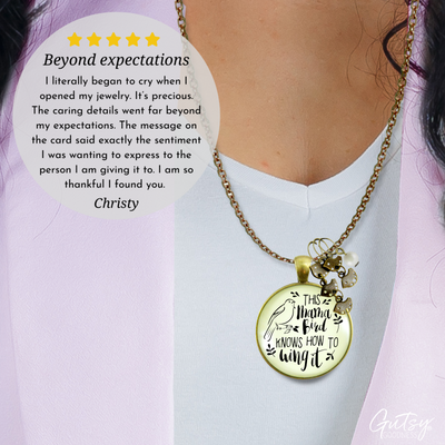 Mama Bird Necklace 5 Kids Wings It Baby Bird Charm Gift Mom Jewelry  Necklace - Gutsy Goodness Handmade Jewelry