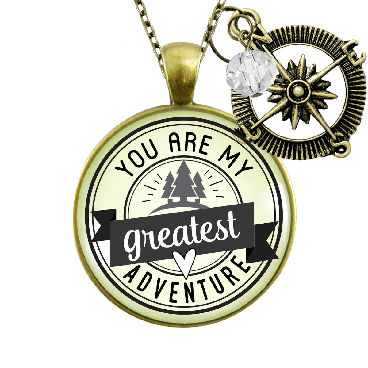 Gutsy Goodness You are My Greatest Adventure Compass Necklace Romantic Couple Gift - Gutsy Goodness;You Are My Greatest Adventure Compass Necklace Romantic Couple Gift - Gutsy Goodness Handmade Jewelry Gifts