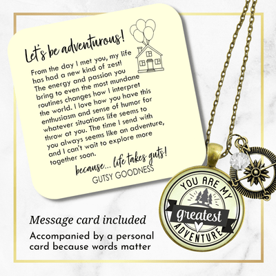 Gutsy Goodness You are My Greatest Adventure Compass Necklace Romantic Couple Gift - Gutsy Goodness;You Are My Greatest Adventure Compass Necklace Romantic Couple Gift - Gutsy Goodness Handmade Jewelry Gifts