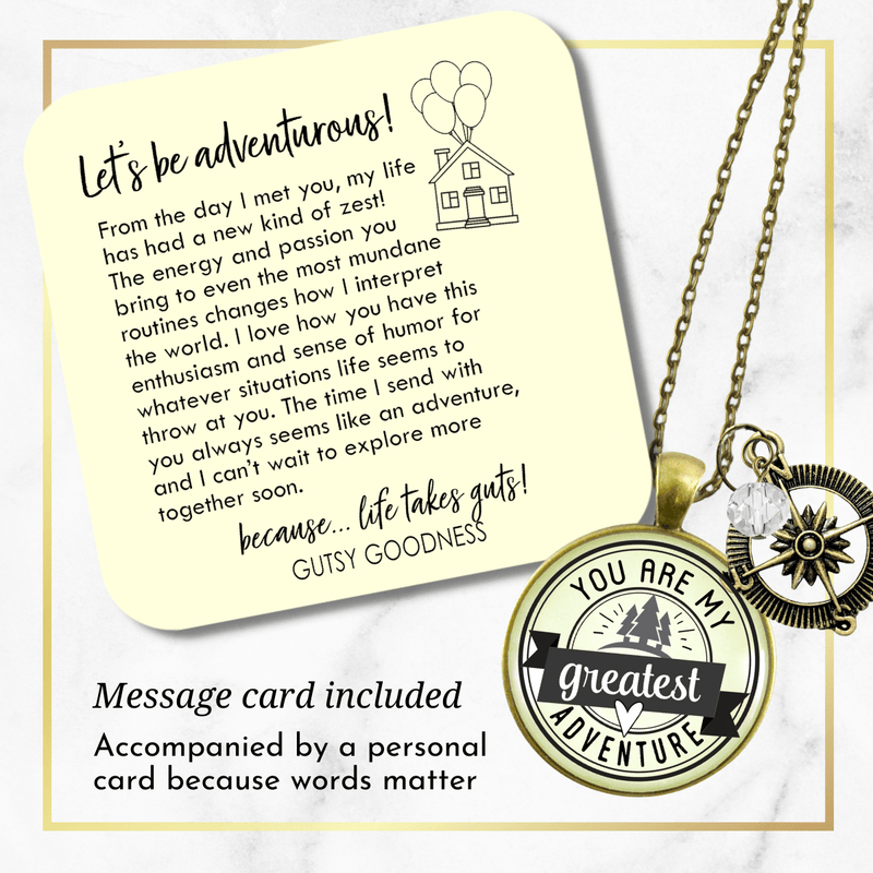 Gutsy Goodness You are My Greatest Adventure Compass Necklace Romantic Couple Gift - Gutsy Goodness;You Are My Greatest Adventure Compass Necklace Romantic Couple Gift - Gutsy Goodness Handmade Jewelry Gifts