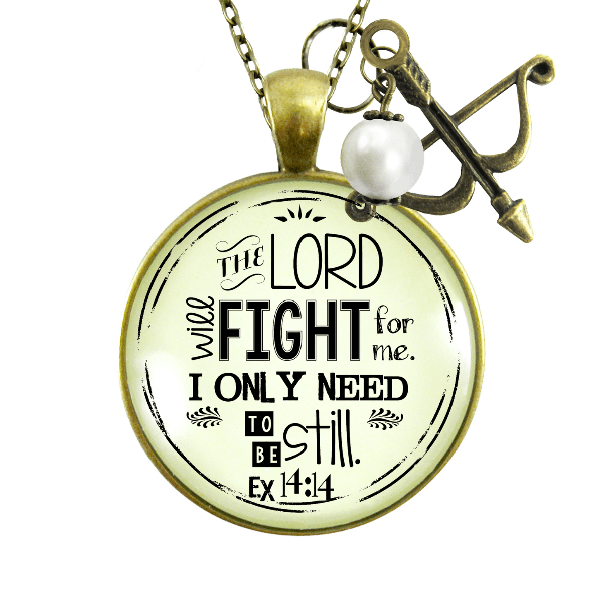 Gutsy Goodness Faith Necklace the Lord Will Fight for You Bow Arrow Charm Jewelry - Gutsy Goodness Handmade Jewelry;Faith Necklace The Lord Will Fight For You Bow Arrow Charm Jewelry - Gutsy Goodness Handmade Jewelry Gifts