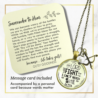 Gutsy Goodness Faith Necklace the Lord Will Fight for You Bow Arrow Charm Jewelry - Gutsy Goodness Handmade Jewelry;Faith Necklace The Lord Will Fight For You Bow Arrow Charm Jewelry - Gutsy Goodness Handmade Jewelry Gifts