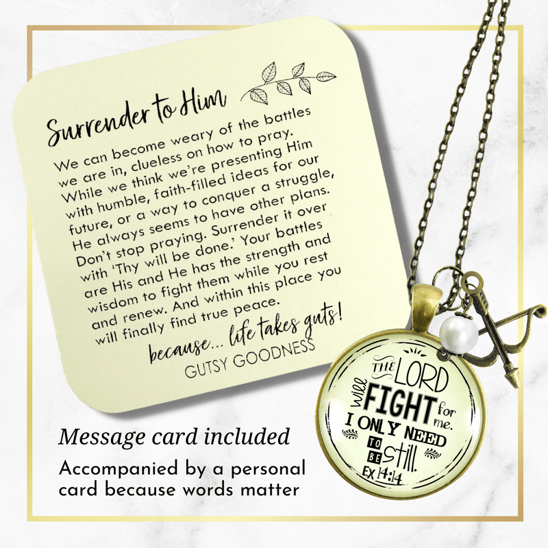 Gutsy Goodness Faith Necklace the Lord Will Fight for You Bow Arrow Charm Jewelry - Gutsy Goodness Handmade Jewelry;Faith Necklace The Lord Will Fight For You Bow Arrow Charm Jewelry - Gutsy Goodness Handmade Jewelry Gifts