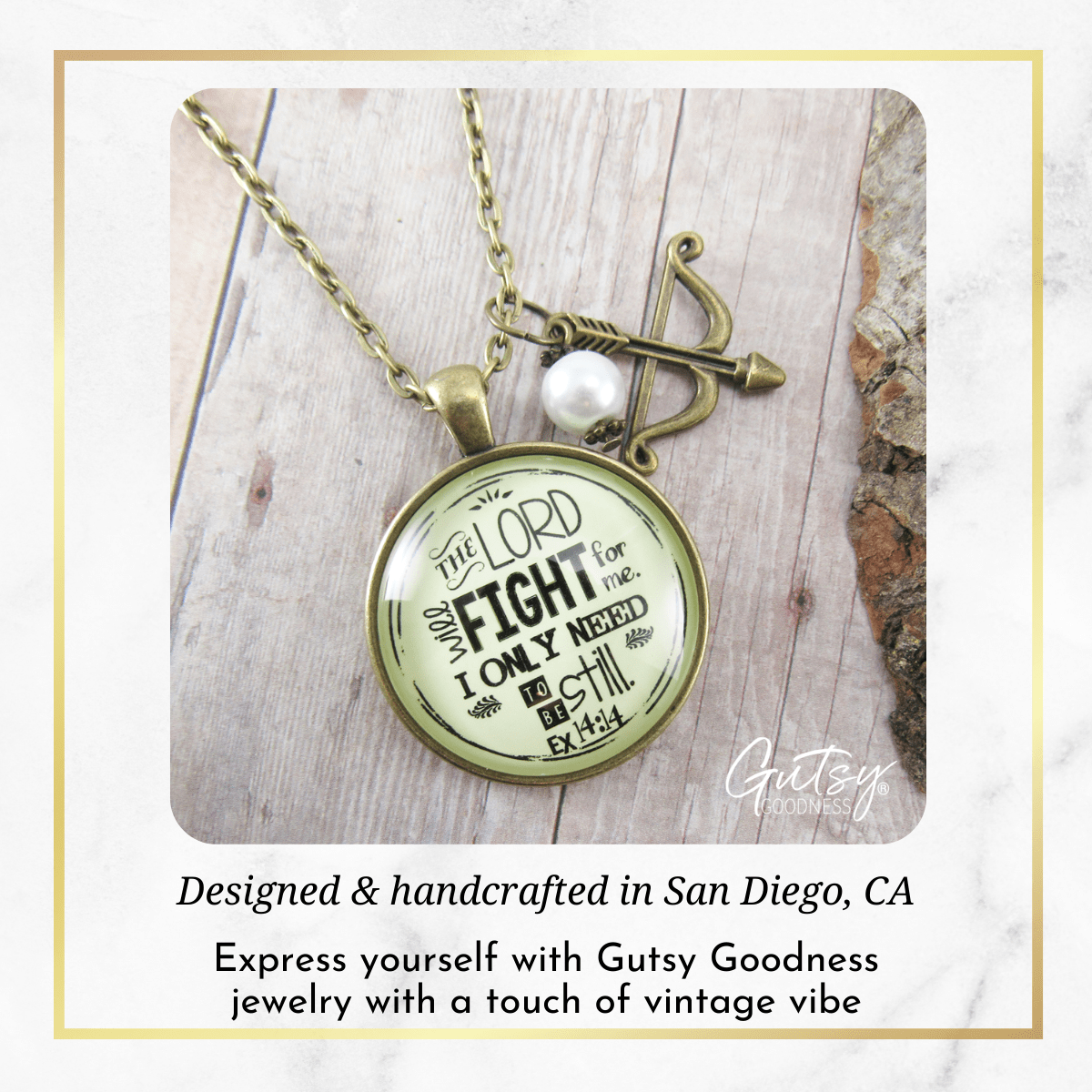 Gutsy Goodness Faith Necklace the Lord Will Fight for You Bow Arrow Charm Jewelry - Gutsy Goodness Handmade Jewelry;Faith Necklace The Lord Will Fight For You Bow Arrow Charm Jewelry - Gutsy Goodness Handmade Jewelry Gifts