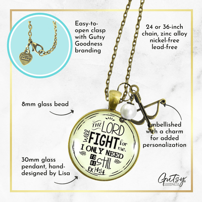 Gutsy Goodness Faith Necklace the Lord Will Fight for You Bow Arrow Charm Jewelry - Gutsy Goodness Handmade Jewelry;Faith Necklace The Lord Will Fight For You Bow Arrow Charm Jewelry - Gutsy Goodness Handmade Jewelry Gifts