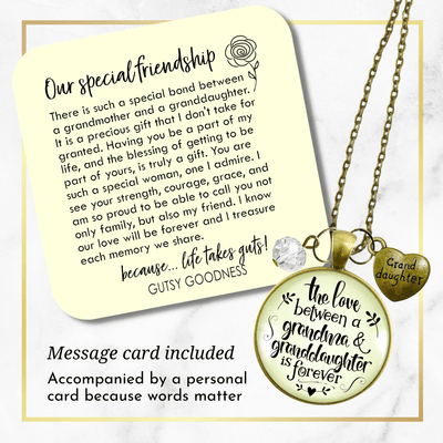 Gutsy Goodness To Granddaughter Necklace Love Between A Grandma Is Forever Quote Jewelry Gift - Gutsy Goodness Handmade Jewelry;To Granddaughter Necklace Love Between A Grandma Is Forever Quote Jewelry Gift - Gutsy Goodness Handmade Jewelry Gifts