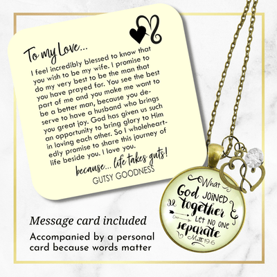 Gutsy Goodness Love My Wife Necklace What God Joined Womens Faith Gift Jewelry - Gutsy Goodness Handmade Jewelry;What God Has Joined Together / From Husband - Gutsy Goodness Handmade Jewelry Gifts