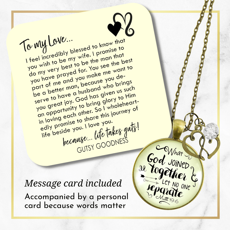 Gutsy Goodness Love My Wife Necklace What God Joined Womens Faith Gift Jewelry - Gutsy Goodness Handmade Jewelry;What God Has Joined Together / From Husband - Gutsy Goodness Handmade Jewelry Gifts