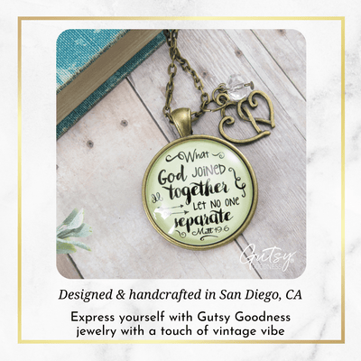 Gutsy Goodness Love My Wife Necklace What God Joined Womens Faith Gift Jewelry - Gutsy Goodness Handmade Jewelry;What God Has Joined Together / From Husband - Gutsy Goodness Handmade Jewelry Gifts